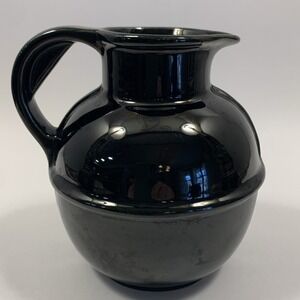 RARE 1930's Ada Clay Frankoma Art Pottery #93 Black Glaze Mini Guernsey Creamer